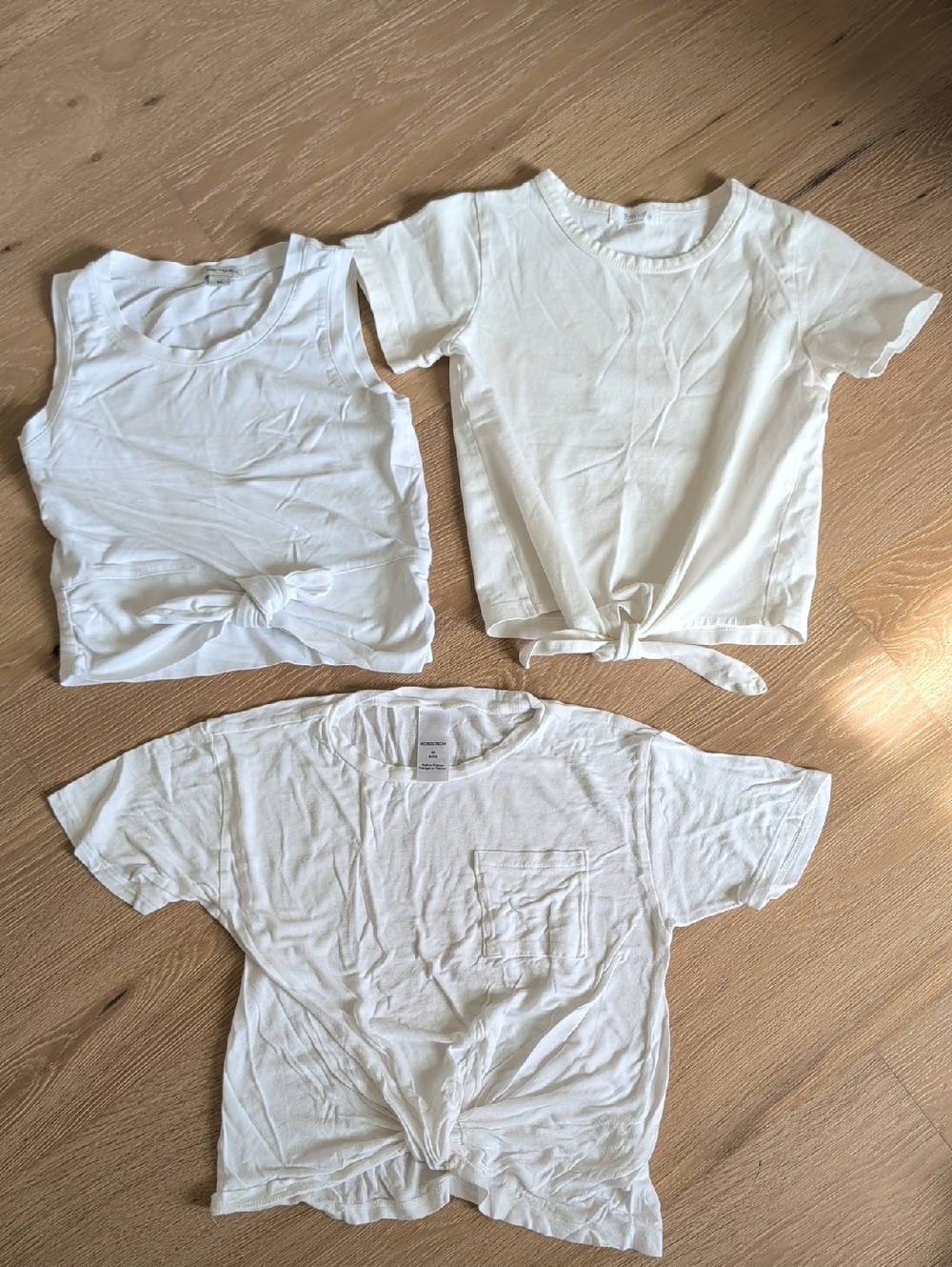 Habitual Girls Classic White Front Tie Tank And Shirts!